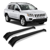 Rack De Teto Jeep Compass Travessa Larga 2016 A 2018 Preta