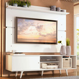 Rack Dubai Madesa Painel Para Tv Quarto Até 65 Polegadas Com Pés Branco