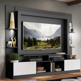 Rack Estante Tv 65 Com Leds Berlim Multimóveis Preto/branco