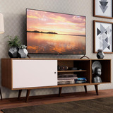 Rack Madesa Dubai Para Tv Quarto Até 65 Polegadas Com Pés Rbr Cor Rustic/branco/rustic 60246e5zpp
