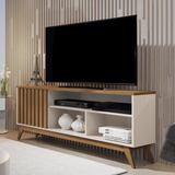 Rack Para Tv Até 55 Polegadas Retrô Ripado Malbec Wood Wt