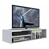 Rack Para Tv Dvd Cd Video Game Nicho Prateleira Mdf Branco