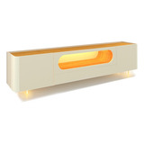 Rack Para Tv Led Nobre 210 Pés Vidro Off Naturale - Gelius