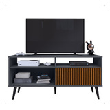 Rack Pequeno Decorativo Sala Tv Até 55 Pol. Nicho Pés Retrô