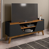 Rack Sala Milão Para Tv Até 55 Polegadas Com Pés Madeira Cor Valor Customizado