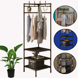 Rack Sapateira Organizador 3 Andares Com Cabideiro
