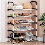 Rack Sapateira Vertical Luxo Aço Inox 5 Prateleiras 15 Pares