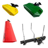 Rack Torelli + Par De Bloco Sonoro + Cowbell 8,5 Polegadas