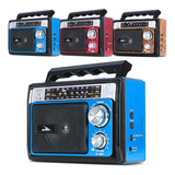 Rádio A Pilha E Tomada Fm Am Usb Sd Retro Radinho Portátil