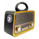 Rádio Am Fm Retrô Vintage Antigo Bluetooth Pen Drive Bateria Cor Premium Preto 110v/220v