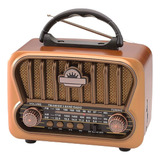Rádio Am Fm Retrô Vintage Antigo Bluetooth Pen Drive Bateria Cor Retro Vintage Madeira 12v