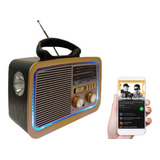 Rádio Am Fm Retrô Vintage Antigo Bluetooth Pen Drive Bivolt Cor Madeira