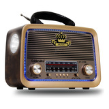 Rádio Am Fm Retrô Vintage Antigo Bluetooth Pen Drive Bivolt Cor Marrom-escuro 110v/220v