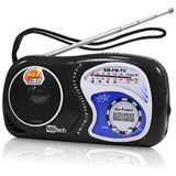 Radio De Bolso Portátil Am Fm Tv Relógio Data Fone De Ouvido