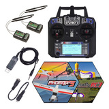 Rádio Flysky Fs-i6 2 Receptor Ia6b + Cabo Usb + Aerofly Rc7