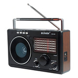 Rádio Longa Distância 11 Faixas Retrô Am Fm Usb Jogo Pesca Cor Preto 110v/220v