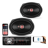 Rádio Mp3 Bluetooth Par Alto Falantes 6x9 - Perfeito