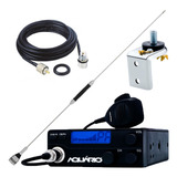 Rádio Px 40 Canais Antena Bobinada 67cm Cabo 5,5m Suporte L