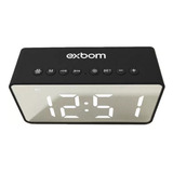 Radio Relógio Bluetooth Alarme Despertador Cabeceira Som Led Cor Eco Black