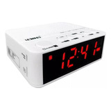 Radio Relógio Despertador Digital Alarme Bluetooth Fm Cor Branco