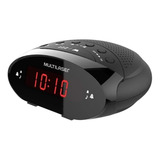 Rádio Relógio Despertador Multilaser Sp352 Fm Preto Bivolt