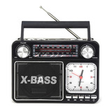 Rádio Relógio Retro Bluetooth Vintage Fm