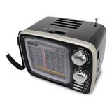 Rádio Retro Vintage Bluetooth Design Tv Antiga Am Fm Xdg-34