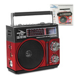 Radio Vintage Retrô Recarregável Am Fm Usb Black Friday Cor Vermelho 110v/220v