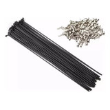 Raio Fino Preto Aço 290mm 2.0 Bike Aro 29 P/ 1 Roda 36 Un