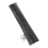 Raio Preto Inox 290mm 2.0 Fina Para Aro 29 Par 72 Raios