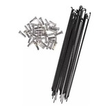 Raios Preto 260 X 2mm Aço Rodas Mtb Aro 26 Kit Para 2 Rodas