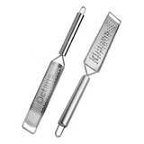 Ralador Culinário Inox Raspa Fina + Raspador Extra Fino Kit2