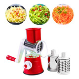 Ralador Fatiador Legumes Queijo Com 3 Lâminas Manivela Inox