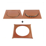 Ralo Click 15x15 Cm Inteligente Inox Bronze + Porta Grelha