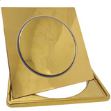 Ralo Click Com Porta Grelha Dourado 15x15 Inox Kit Banheiro