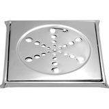 Ralo Tampa Grelha Quadrada 15cm Inox Rotativa Com Caixilho