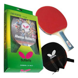 Raquete De Ping Pong Butterfly Bty 201 Preta vermelha Fl cncavo 