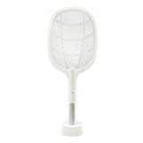 Raquete Mata Mosquito Recarregável Suporte Mesa Casa - A042