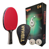 Raquete Tenis Mesa Carbon Profissional 6 Estrela Capa 2 Bola