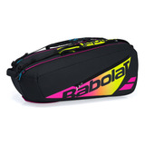 Raqueteira Babolat Pure Aero Rafa X6 Preta Amarela E Rosa