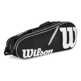 Raqueteira Wilson Esp Advantage Ii 6 Pack - Preta E Branca