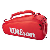 Raqueteira Wilson Esp Super Tour X9 Raquetes Vermelha + Nota