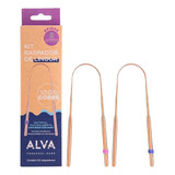 Raspador De Lingua Alva 2 Un 100% Cobre Uso Adulto/infantil