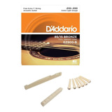 Rastilho E Pestana De Osso + Cordas Daddario Violão Aço Kit