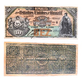 Rc1491 Brazil 1890 10 Mil Réis Thesouro Nacional Contrafação