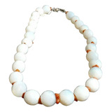 Rdf00753 - Colar Antigo Frances - Opalina E Coral