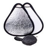 Rebatedor Portátil 2 Em 1 Triangular 80cm Prata/branco