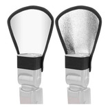 Rebatedor Universal P/ Flash Speedlite -2 Lados Branco/prata