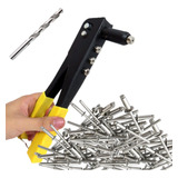 Rebitadeira Alicate Rebitador Manual + 100 Rebites + Broca