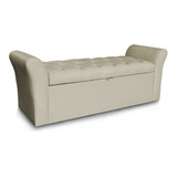 Recamier Baú Egeo Cama Casal 1,90m Corino Bege